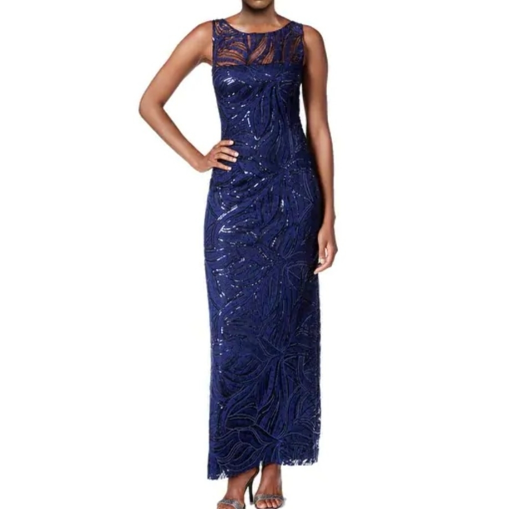 Embroidered Sequins Dress by TAHARI